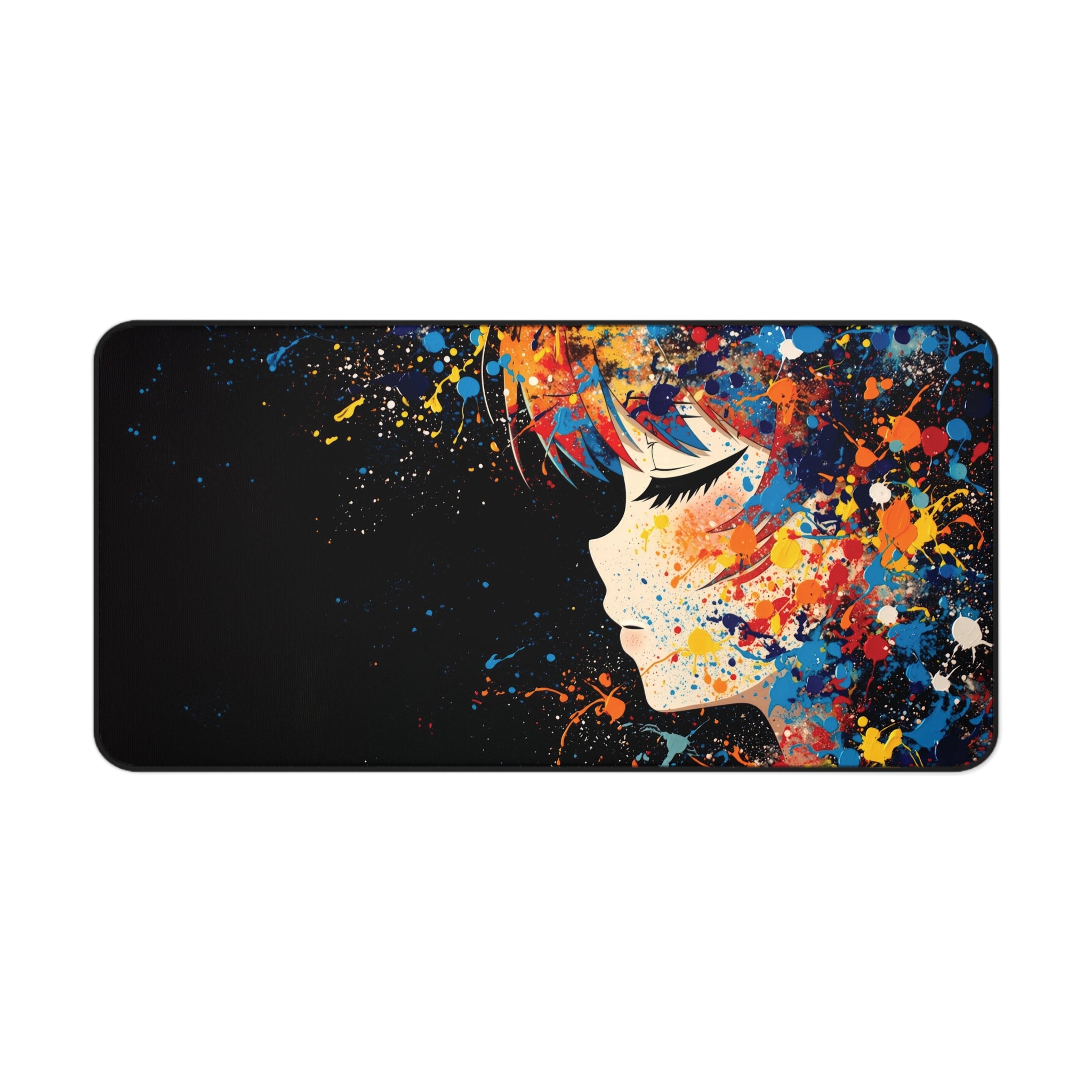 Anime Girl Desk Mat – Painted Splash Art Style