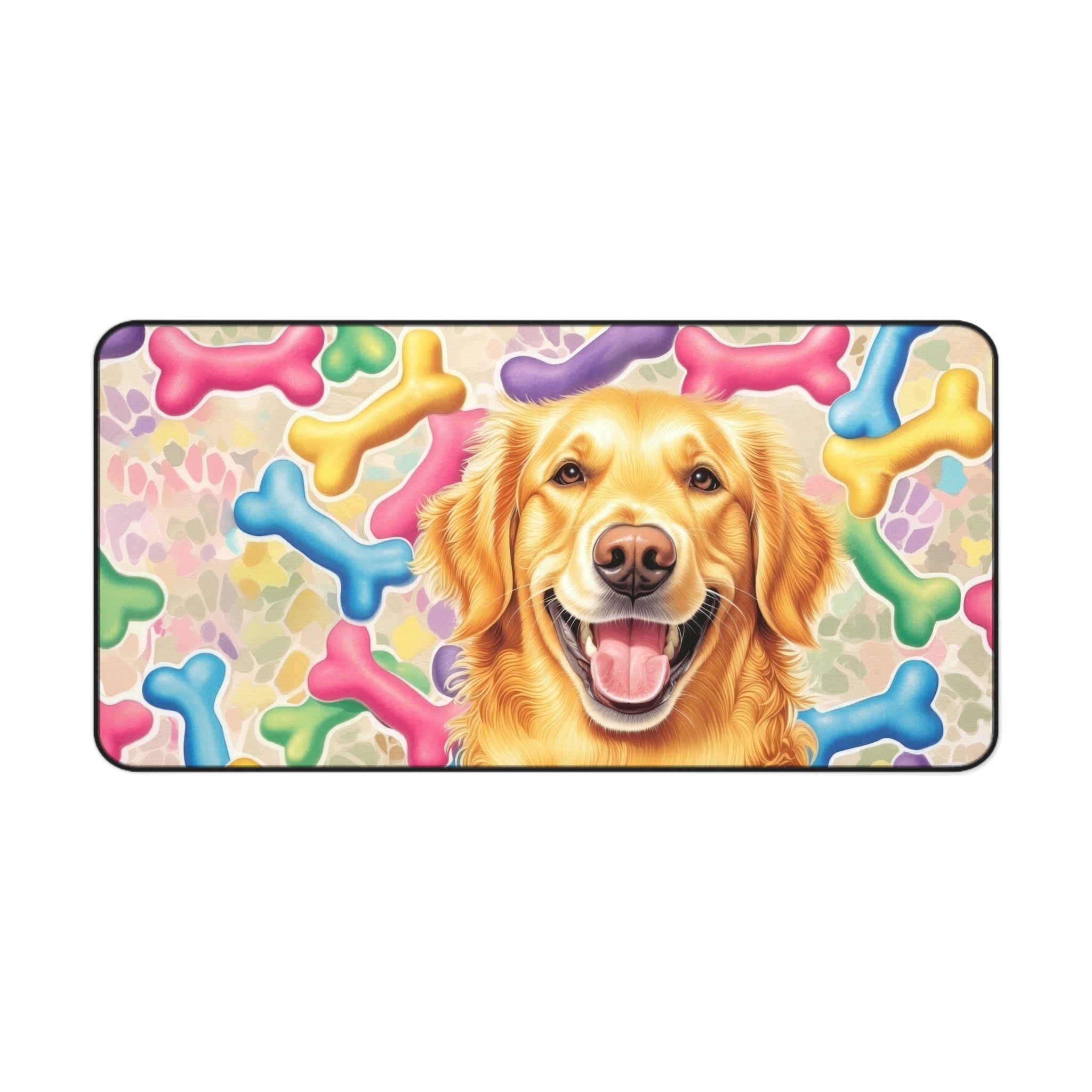 Golden Retriever Desk Mat – Cute Dog Art