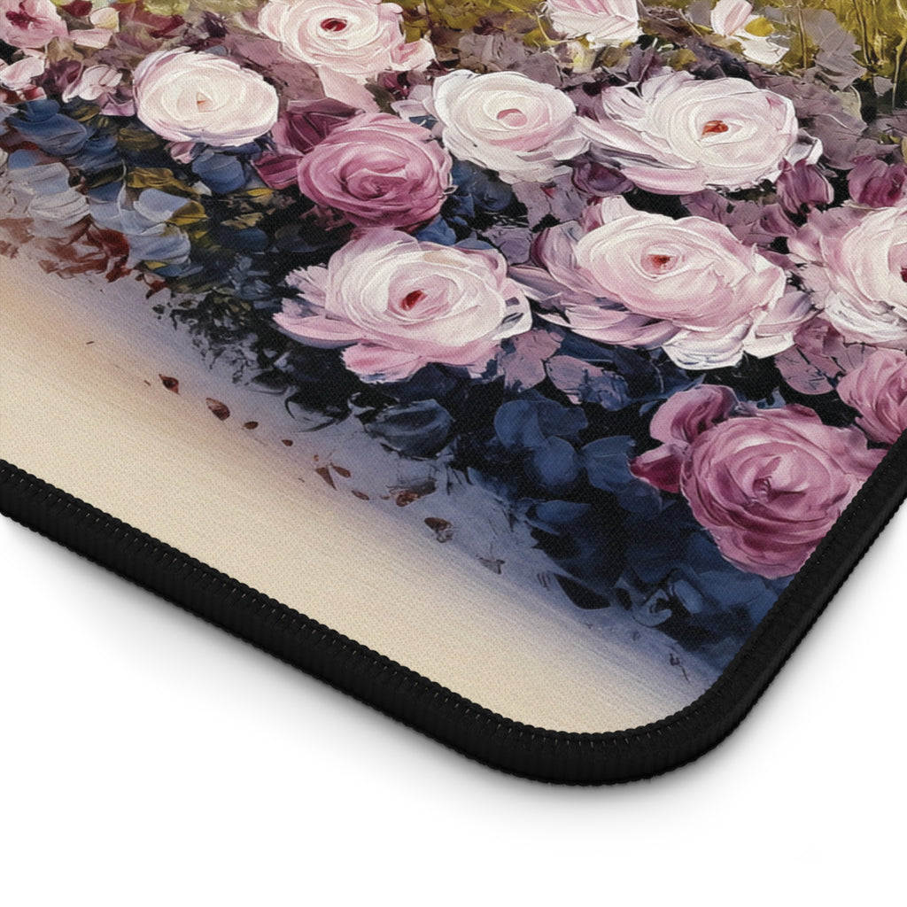 Coastal Floral Ocean Wave Desk Mat – Botanical Art