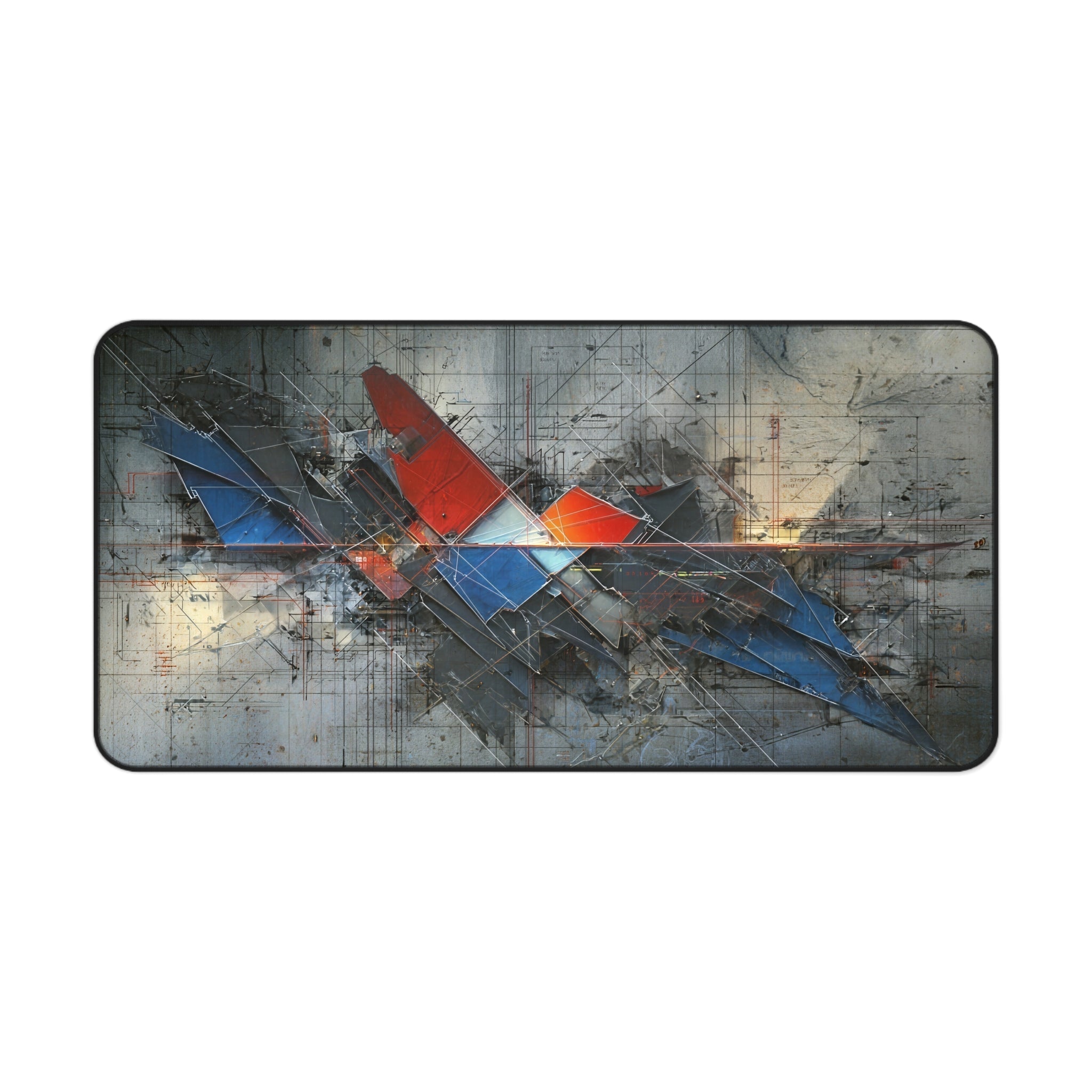 Cyber Abstract Desk Mat – Red White Blue Patriotic Art
