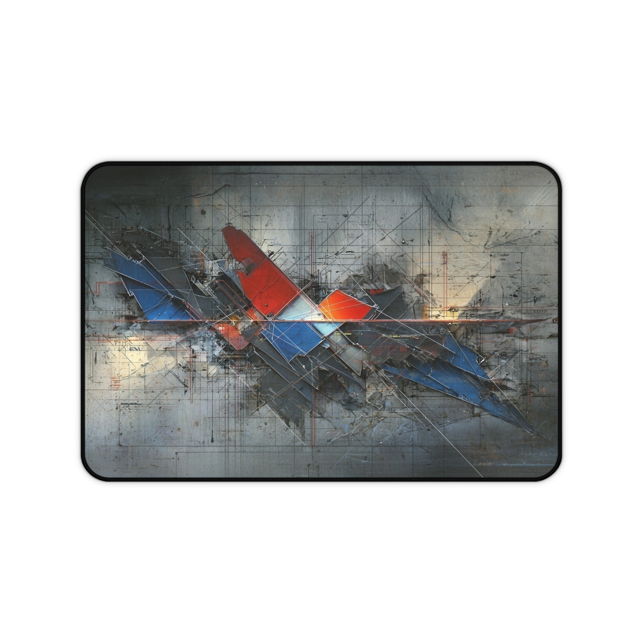 Cyber Abstract Desk Mat – Red White Blue Patriotic Art