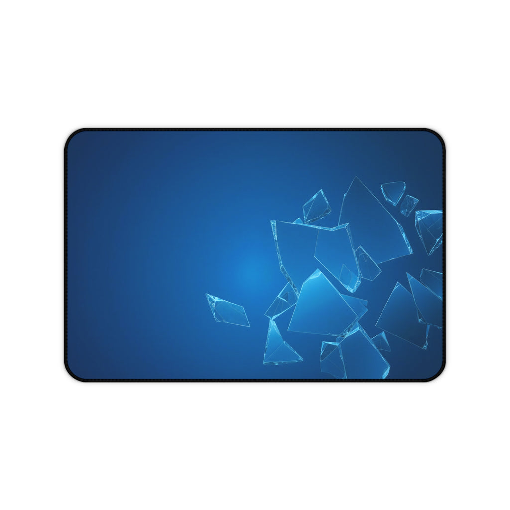 Blue Shattered Glass Desk Mat – Abstract Art
