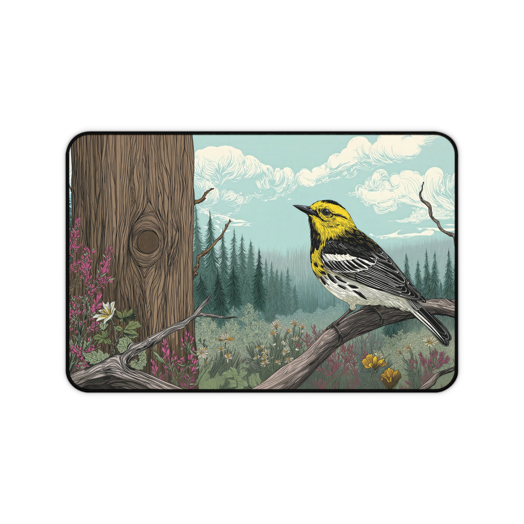 Warbler Bird Desk Mat – Nature Wildlife Art