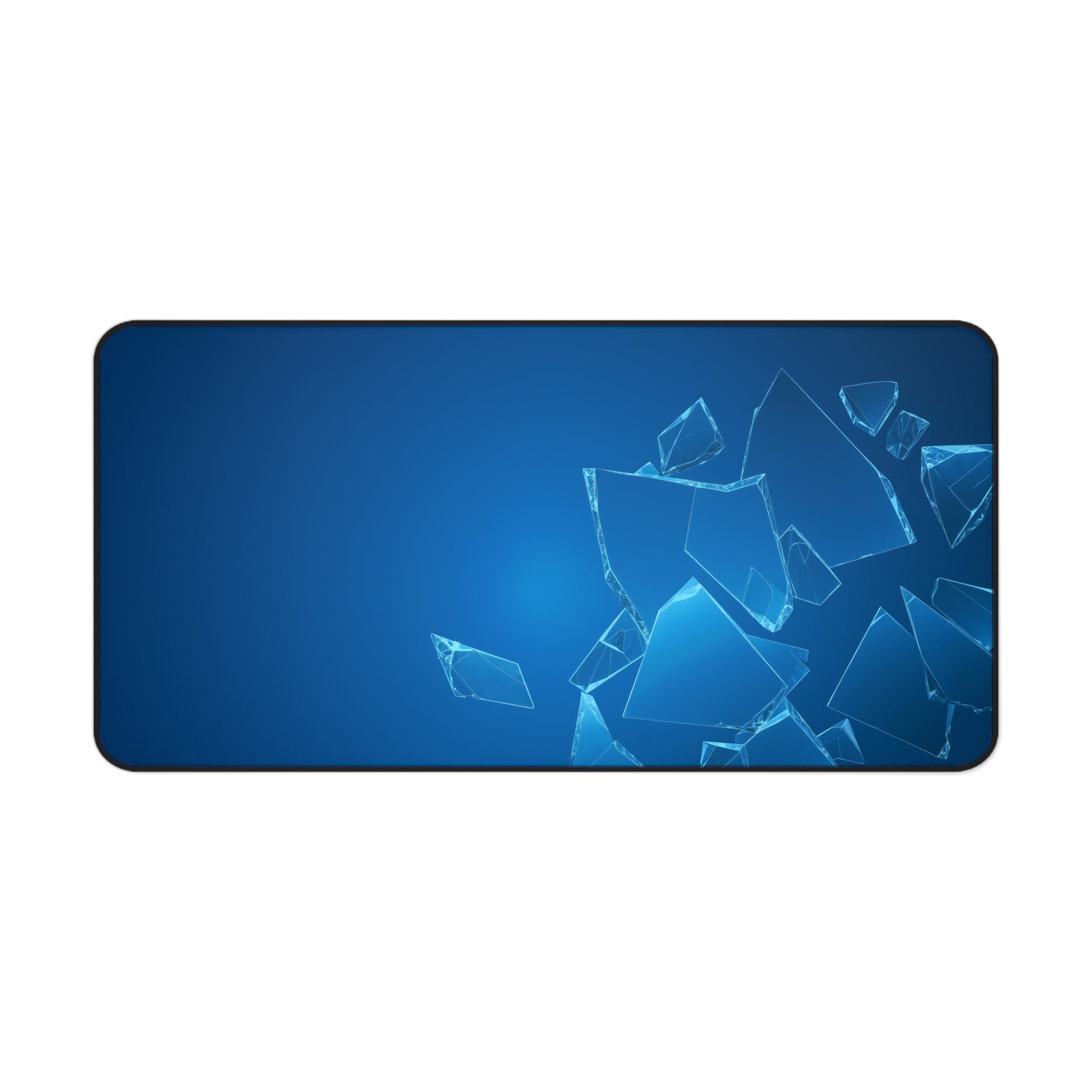 Blue Shattered Glass Desk Mat – Abstract Art