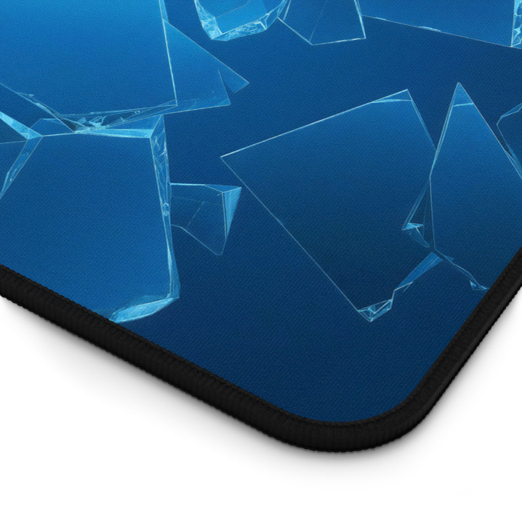Blue Shattered Glass Desk Mat – Abstract Art