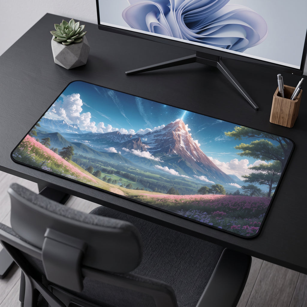 Mystic Mountain Desk Mat – Fantasy Landscape Art