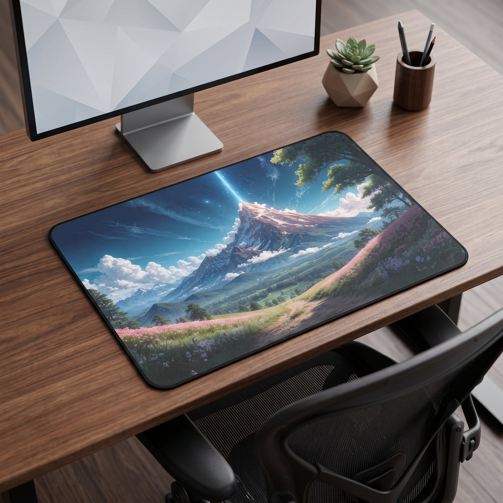 Mystic Mountain Desk Mat – Fantasy Landscape Art