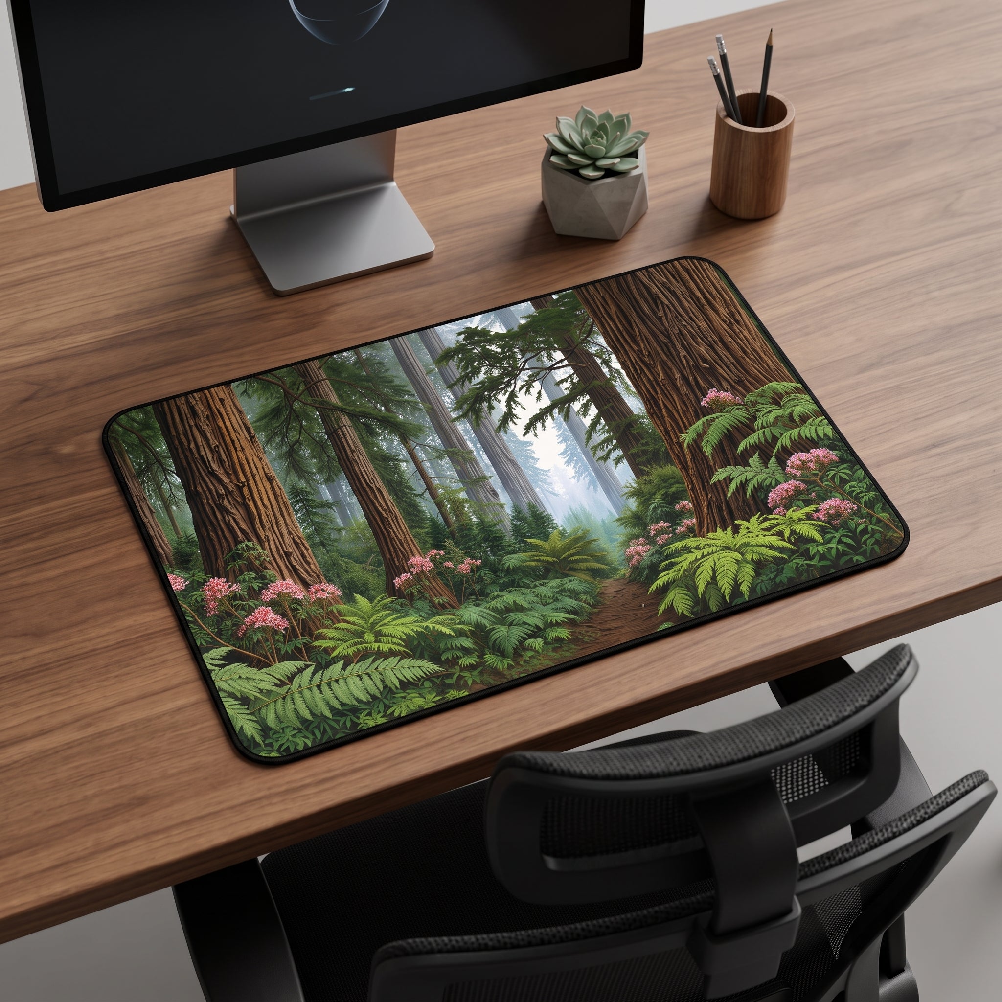 Forest Foliage Desk Mat – Nature Botanical Art