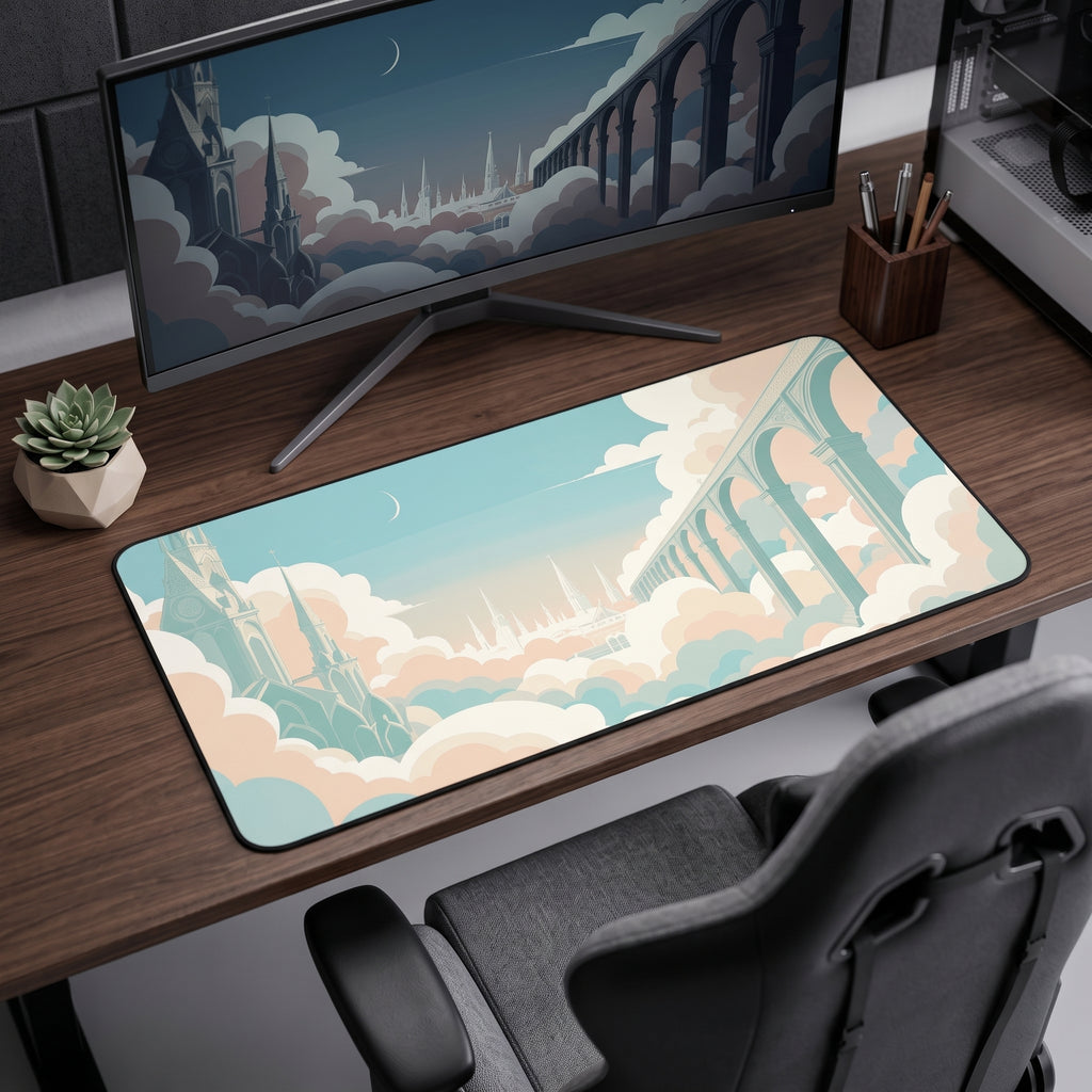 Dreamscape Arches Desk Mat – Surreal Abstract Art