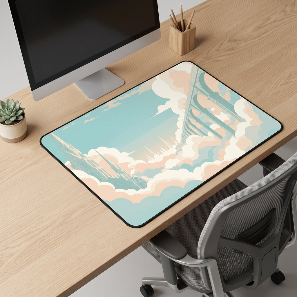Dreamscape Arches Desk Mat – Surreal Abstract Art