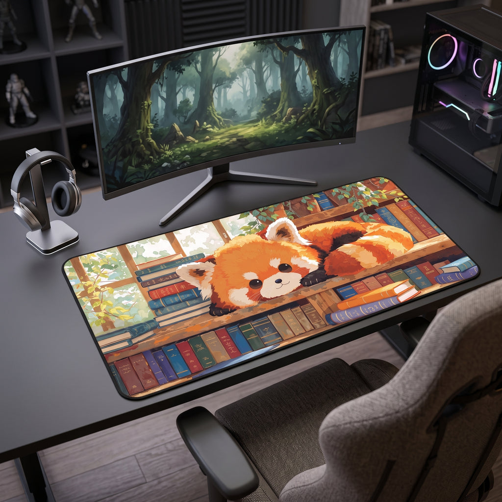 Red Panda Desk Mat – Cozy Cute Animal Art