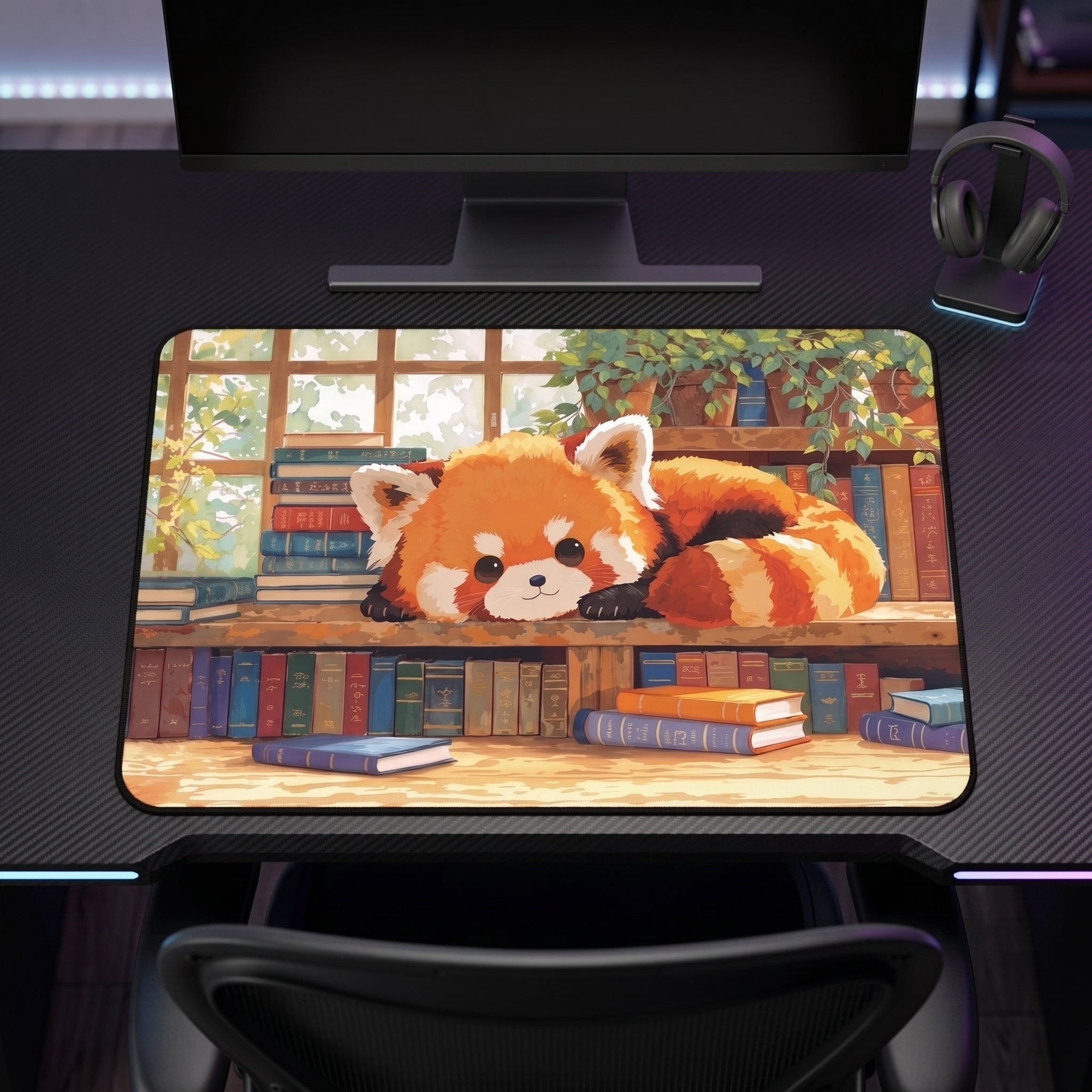 Red Panda Desk Mat – Cozy Cute Animal Art
