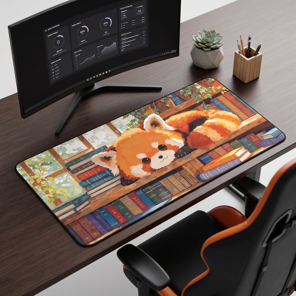 Red Panda Desk Mat – Cozy Cute Animal Art