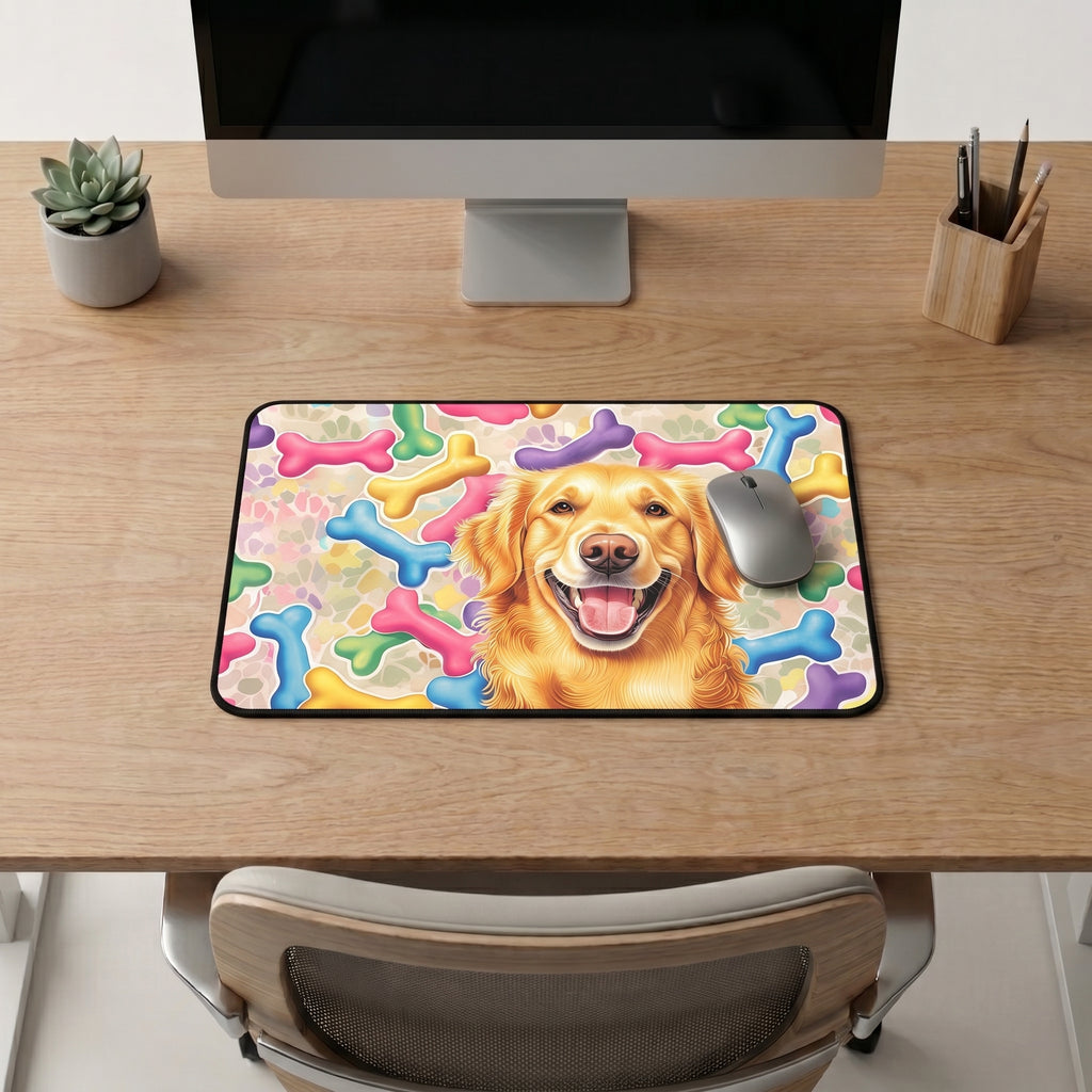 Golden Retriever Desk Mat – Cute Dog Art