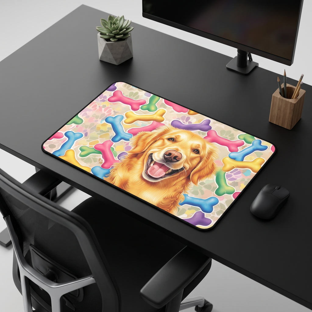 Golden Retriever Desk Mat – Cute Dog Art