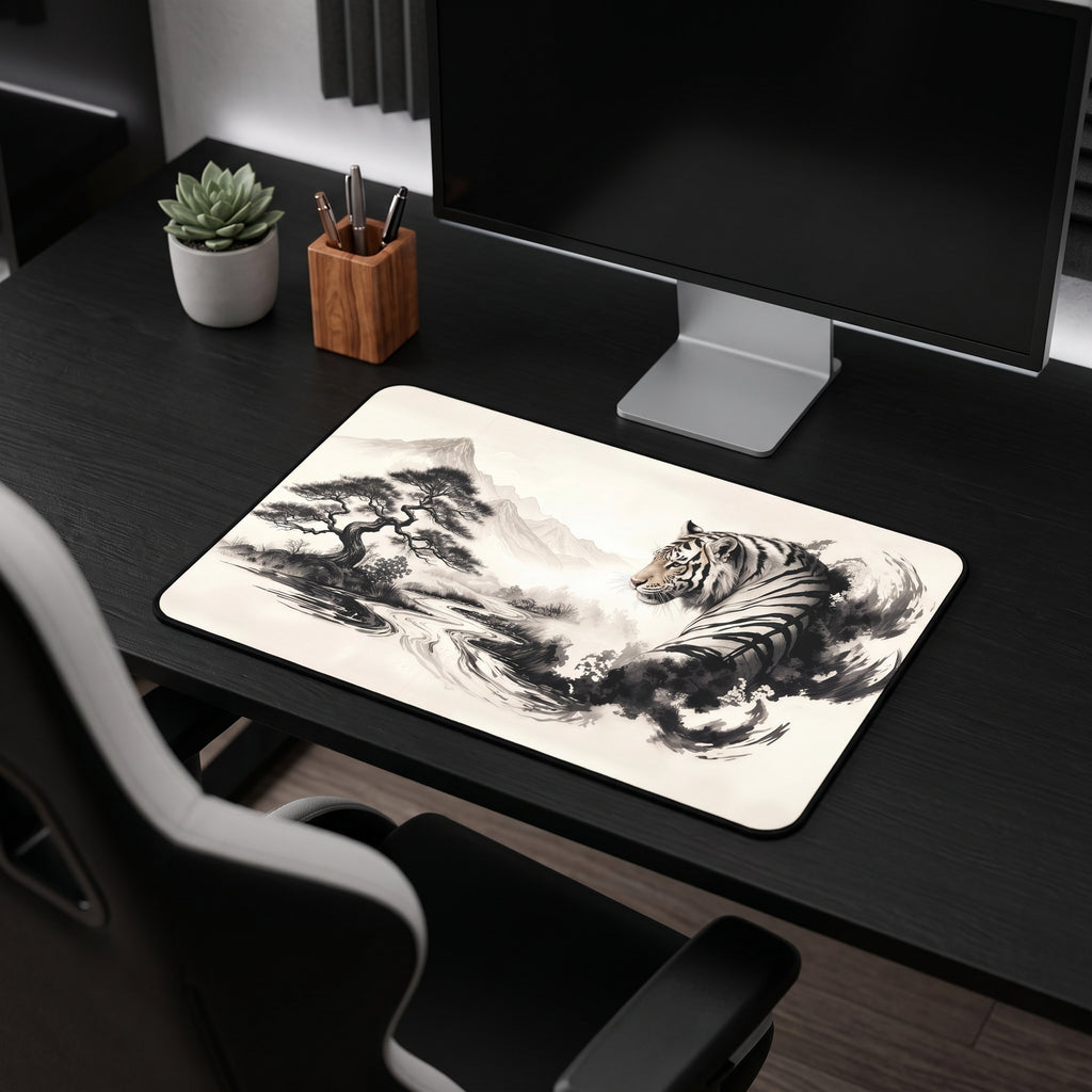 Shanshui Tiger Desk Mat – Chinese Ink Wash Art