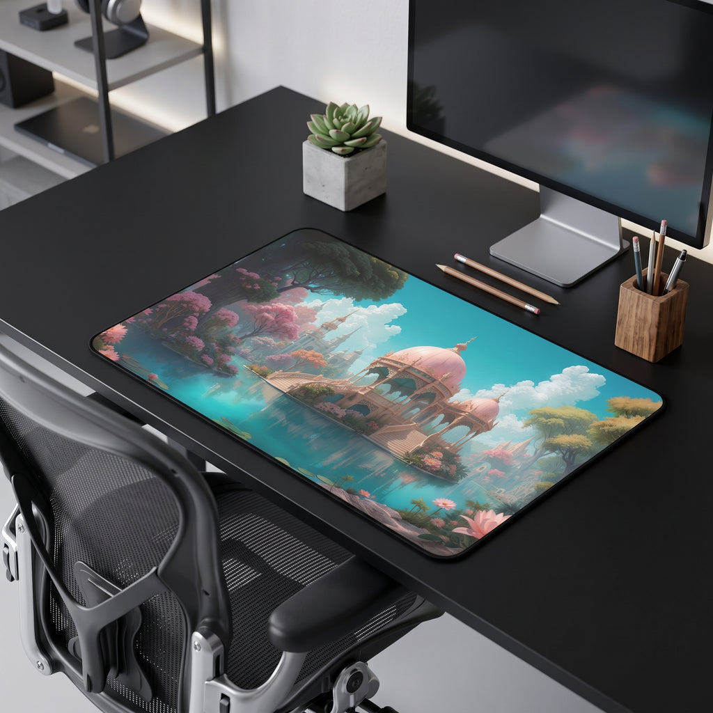 Fantasy Castle Desk Mat – Pink Pavilion Illustration