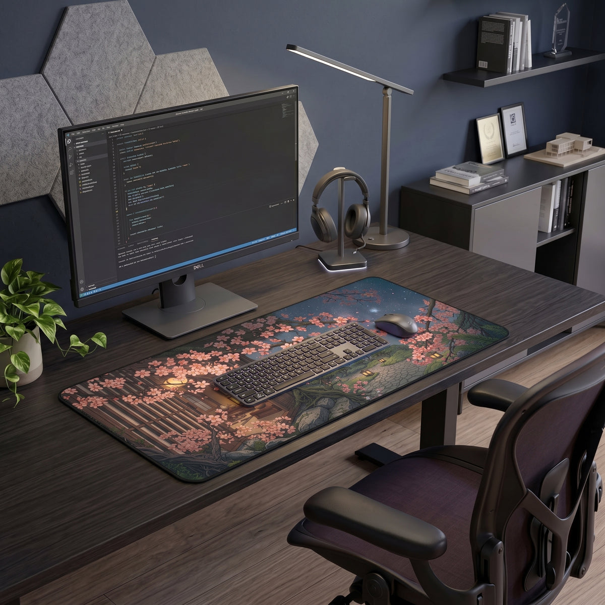 Cherry Blossom Night Desk Mat
