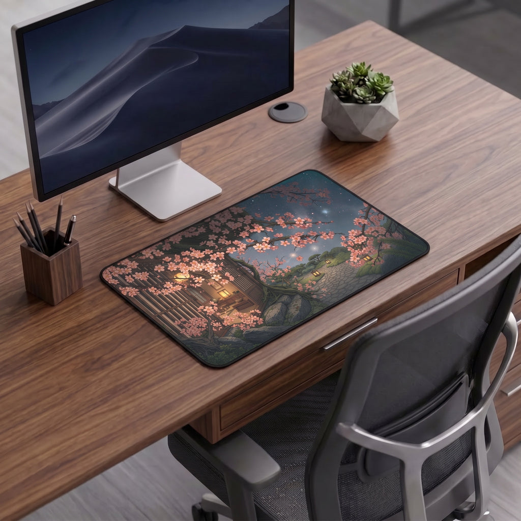Cherry Blossom Night Desk Mat