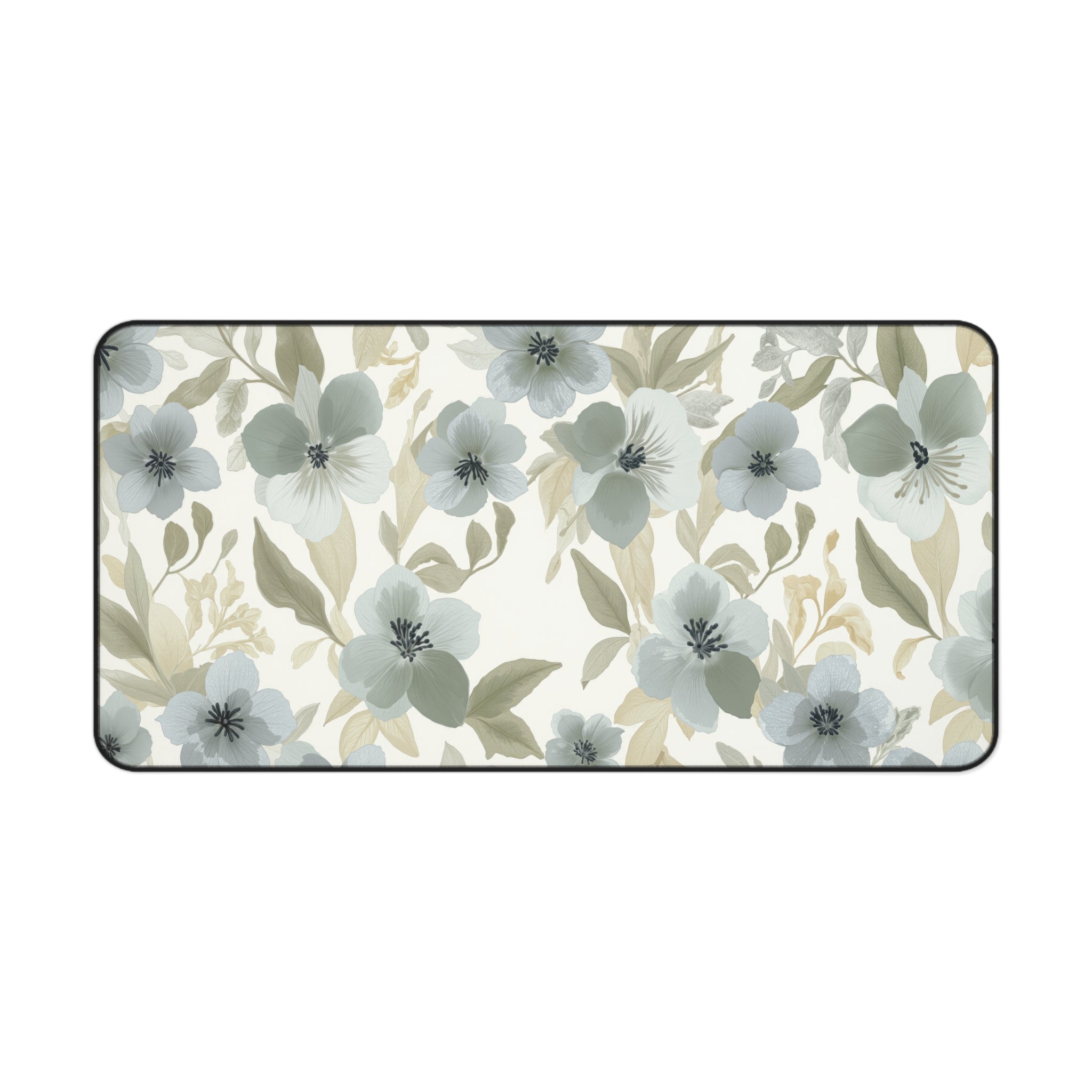 Watercolor Florals Desk Mat – Muted Botanical Art