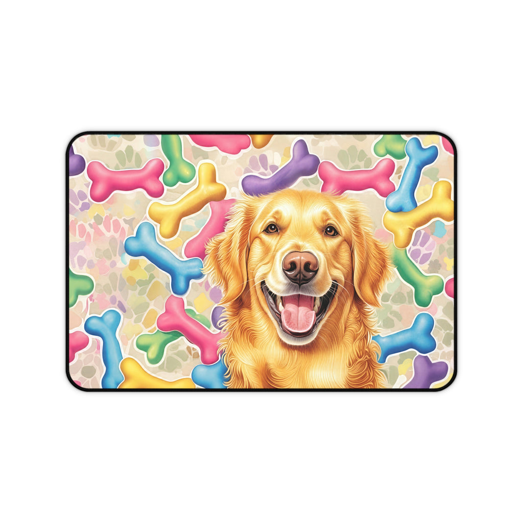 Golden Retriever Desk Mat – Cute Dog Art