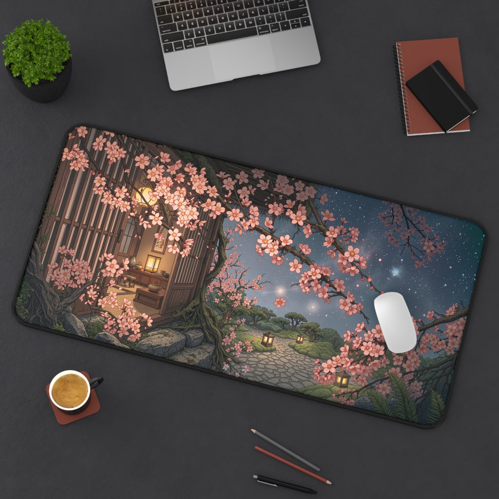 Cherry Blossom Night Desk Mat