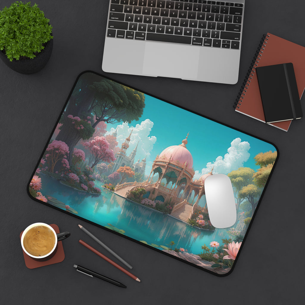 Fantasy Castle Desk Mat – Pink Pavilion Illustration