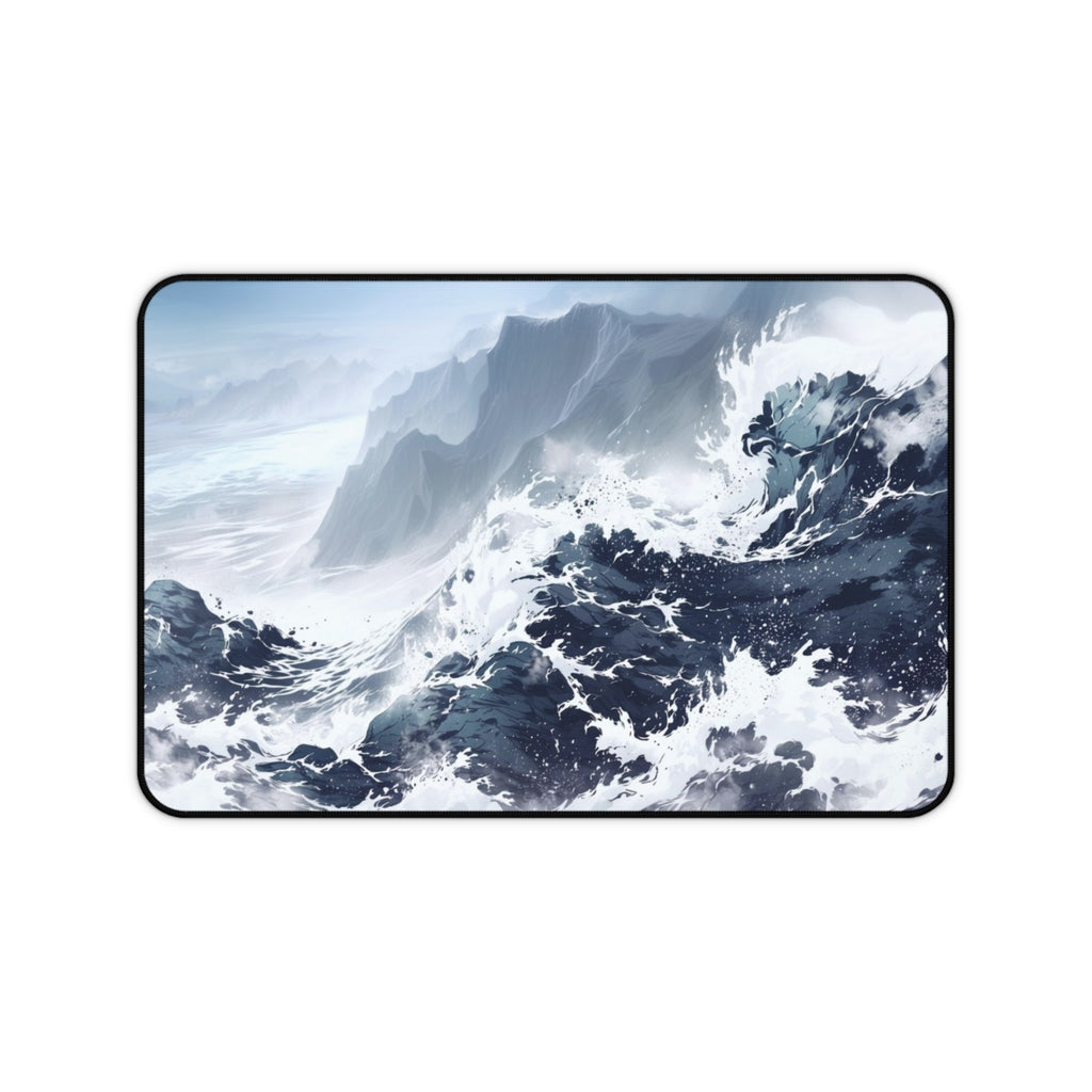 Sumi-e Ink Ocean Wave Desk Mat – Japanese Brush Art