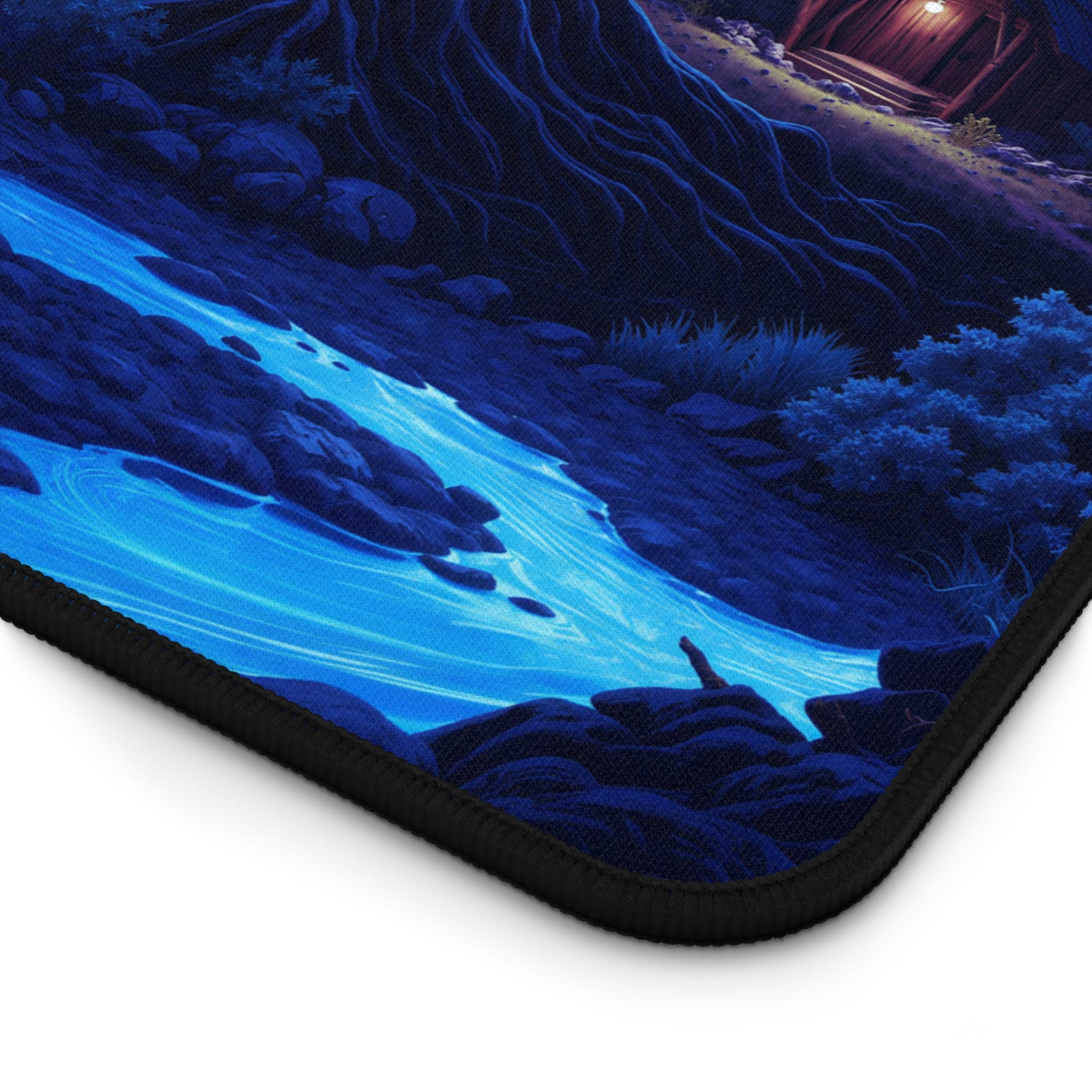 Enchanted Moonlit Forest Desk Mat – Fantasy Nature Art
