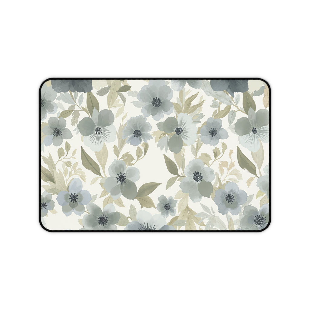 Watercolor Florals Desk Mat – Muted Botanical Art
