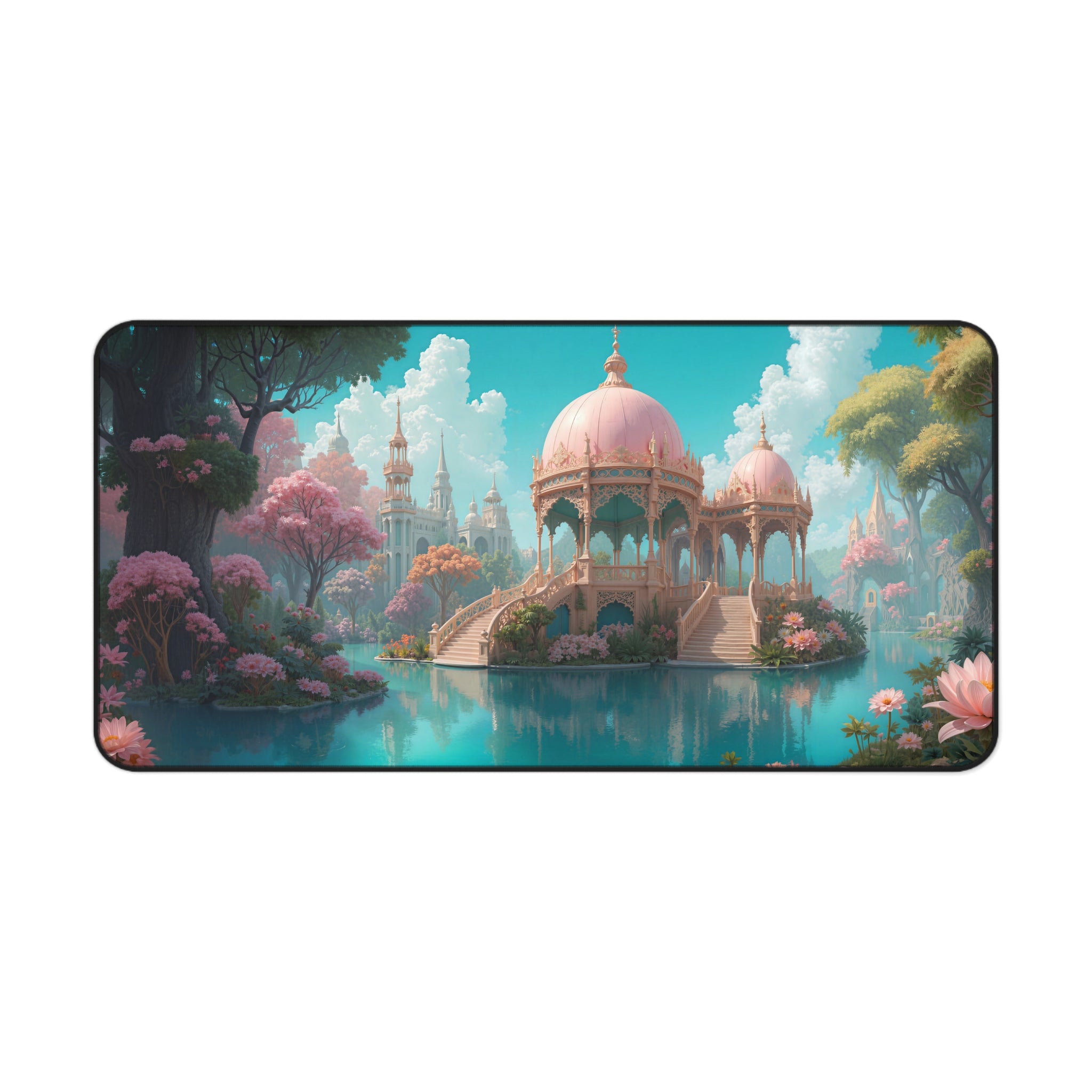 Fantasy Castle Desk Mat – Pink Pavilion Illustration