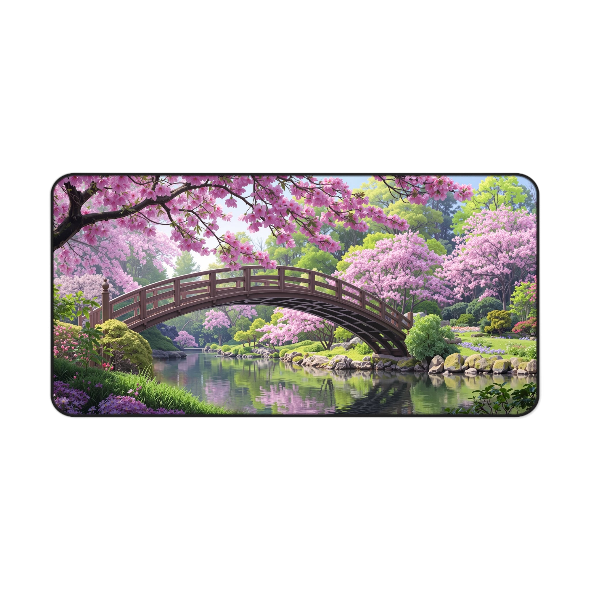 Sakura Garden Desk Mat – Japanese Cherry Blossom Art