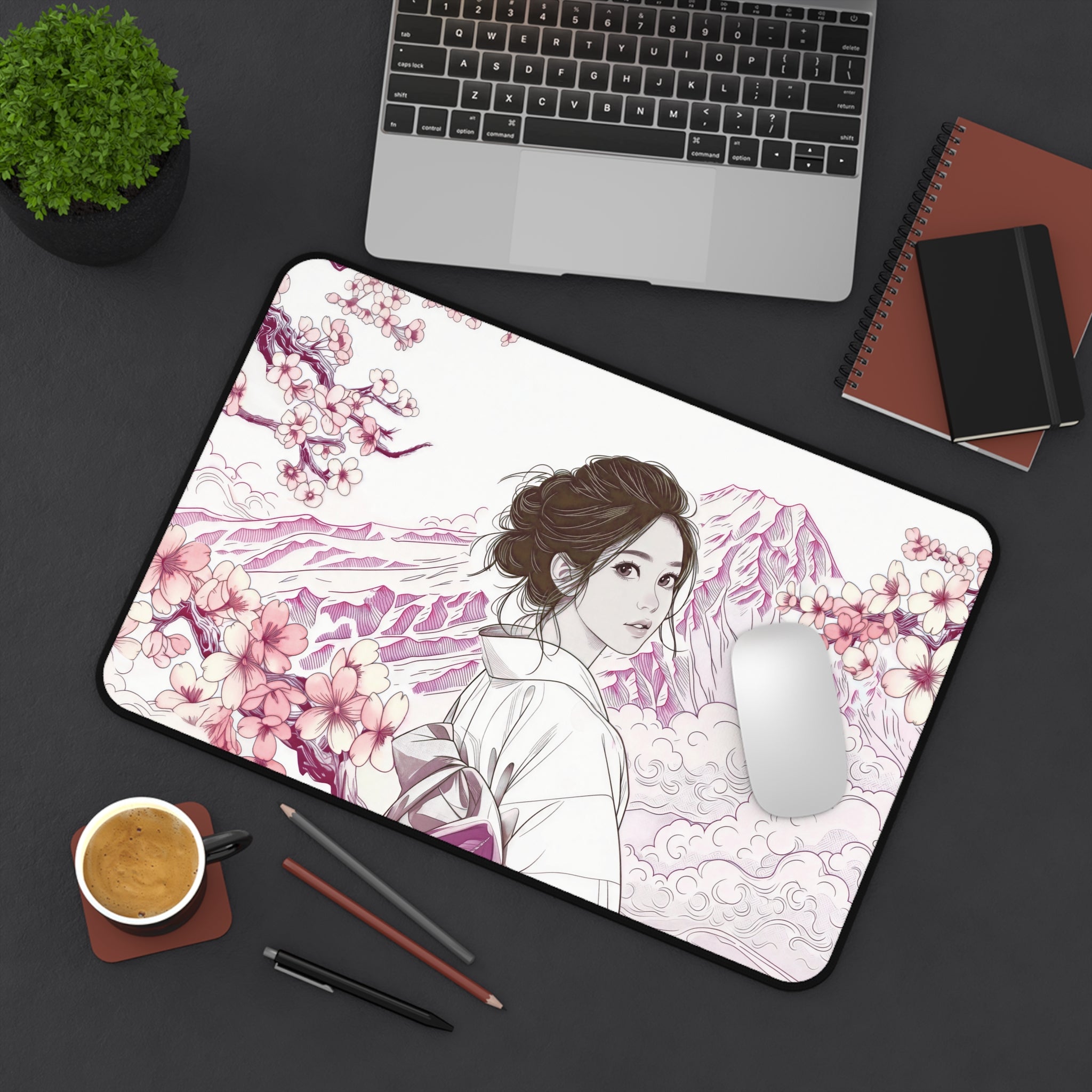 Geisha Kimono Desk Mat – Japanese Traditional Art