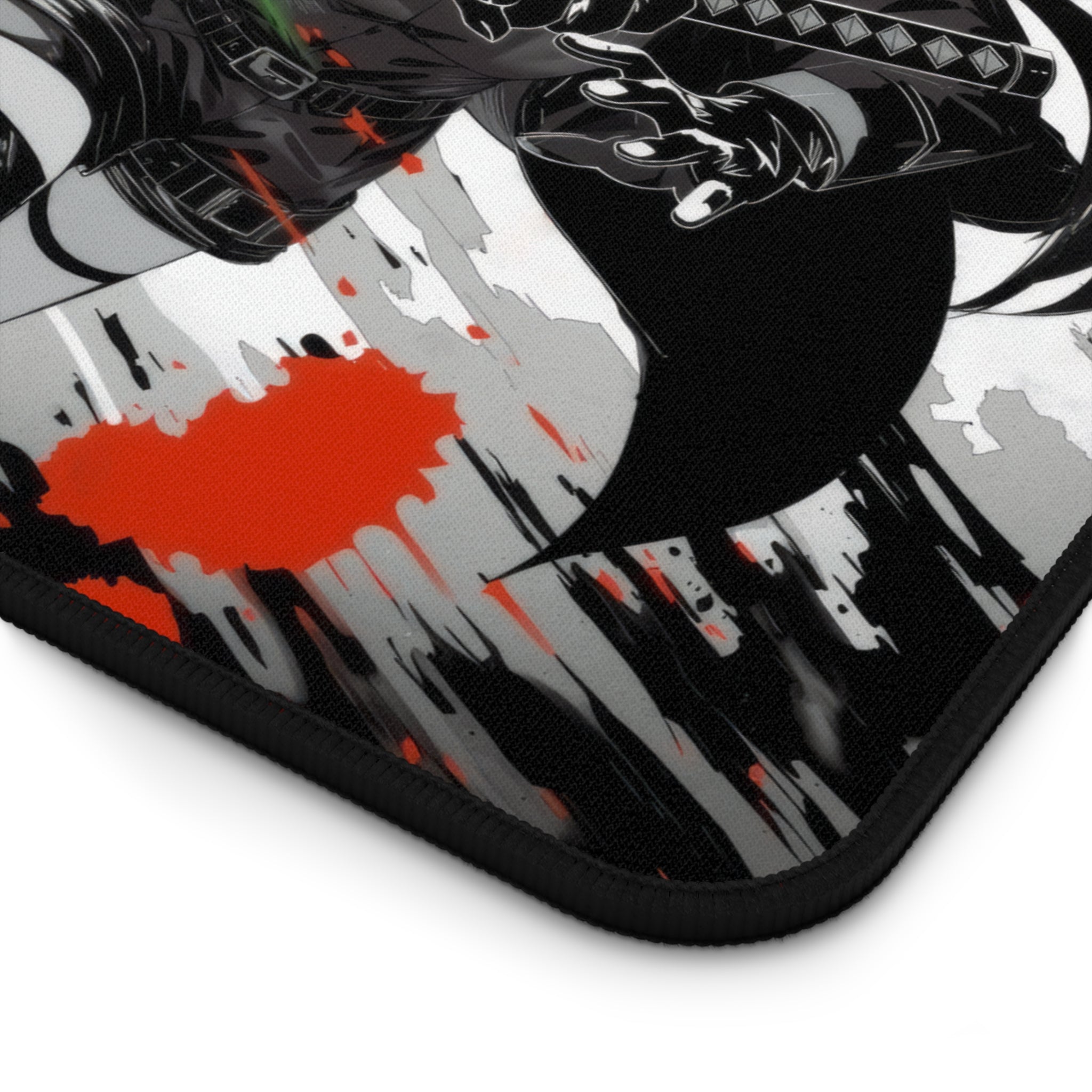 Katana Kunoichi Desk Mat – Neon Anime Ninja Art