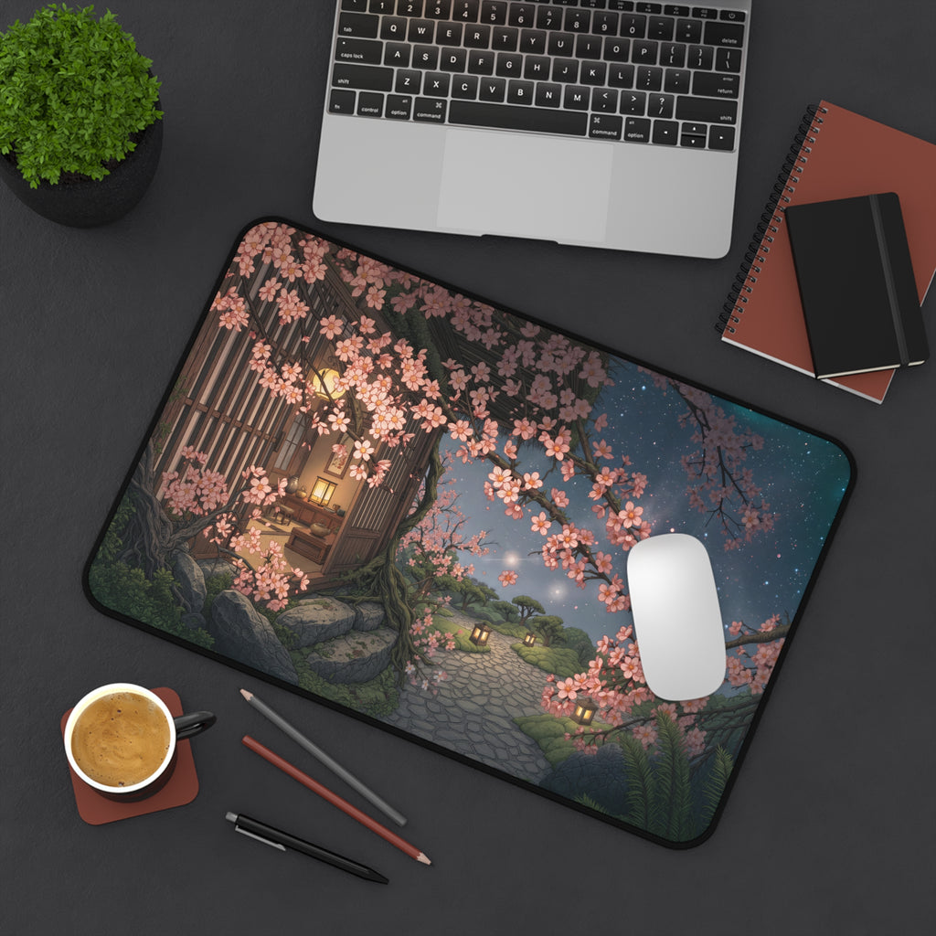 Cherry Blossom Night Desk Mat